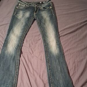 Miss Me Distressed Blue Flare Jeans